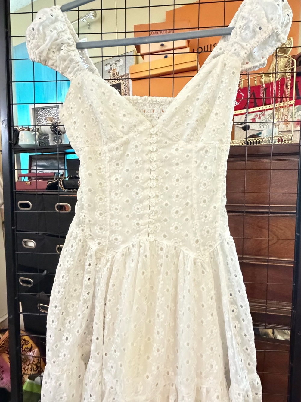 Kimchi Blue White Eyelet Mini Dress